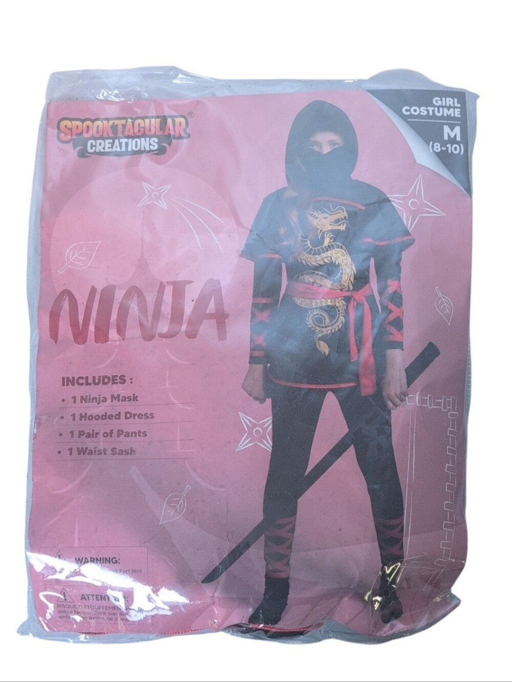 Spooktacular Creations Ninja Costume Girls Size Medium